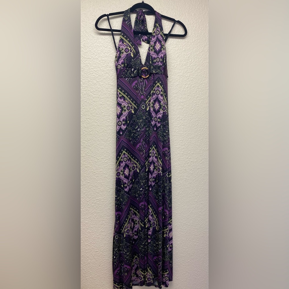 Ruby Rox Paisley Halter Maxi Dress